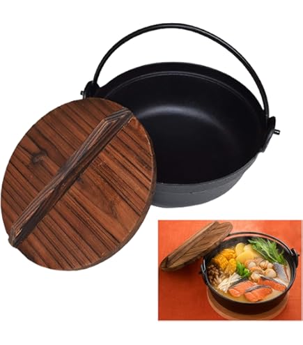 Amazon | 南部鉄器 いろり鍋 9寸 囲炉裏鍋 内径270mm 南部鉄 ツル付き